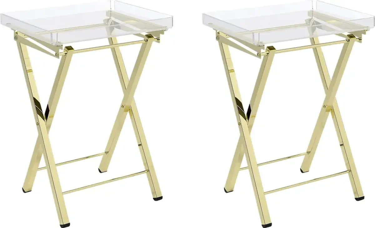 Paeoni Gold End Table, Set of 2