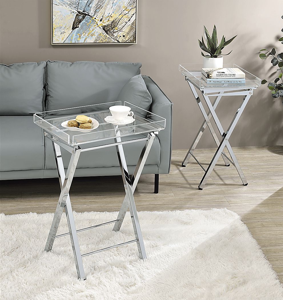 Paeoni Silver End Table, Set of 2