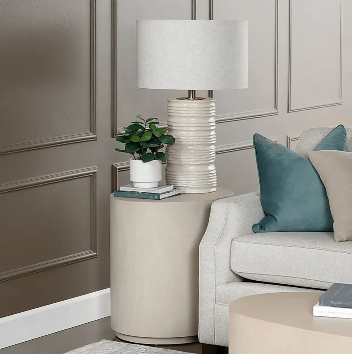 Erkium Beige End Table