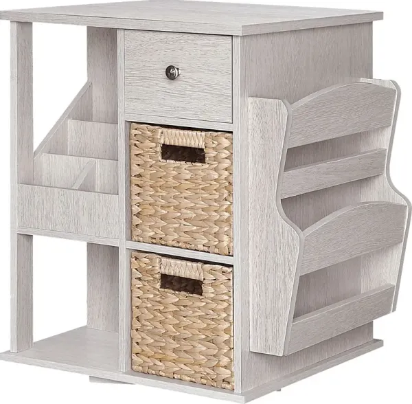 Orinia White End Table