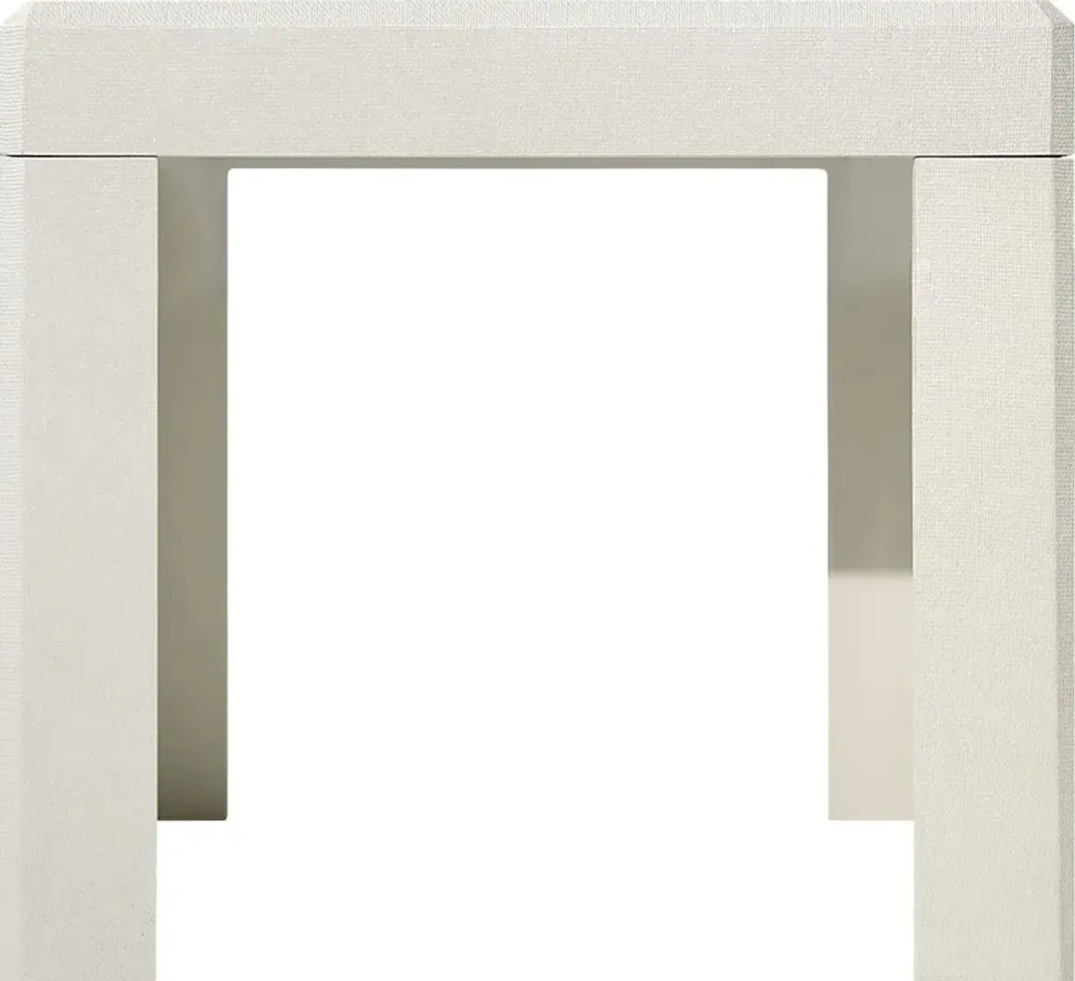 Nahaz White End Table