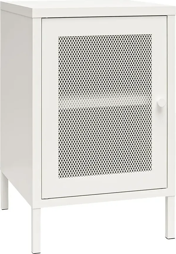 Roaris White Storage End Table