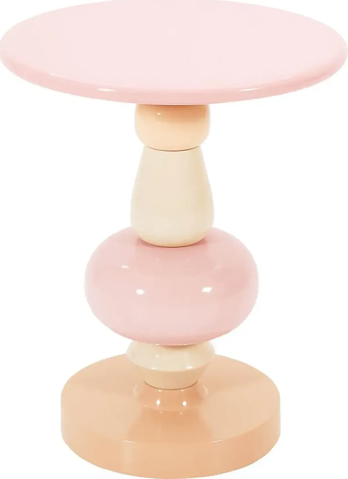 Manomet Pink and Orange End Table