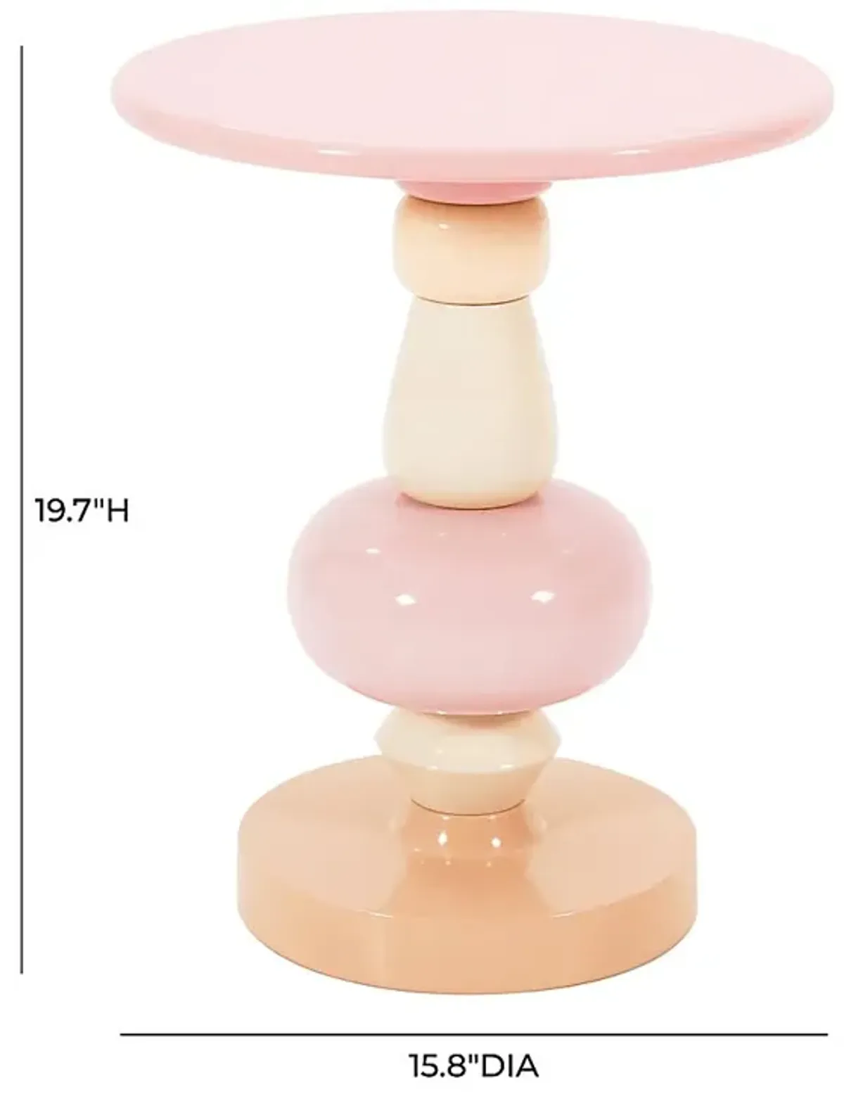 Manomet Pink and Orange End Table