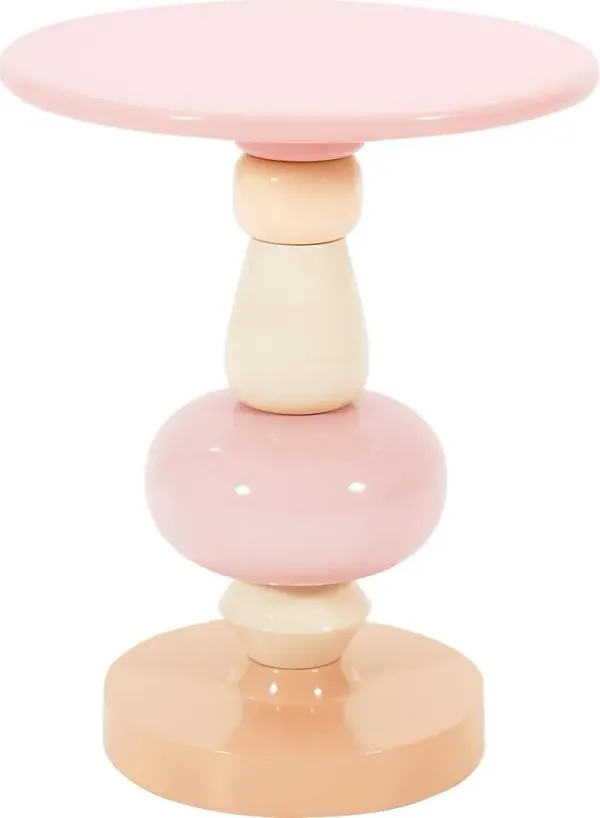 Manomet Pink and Orange End Table