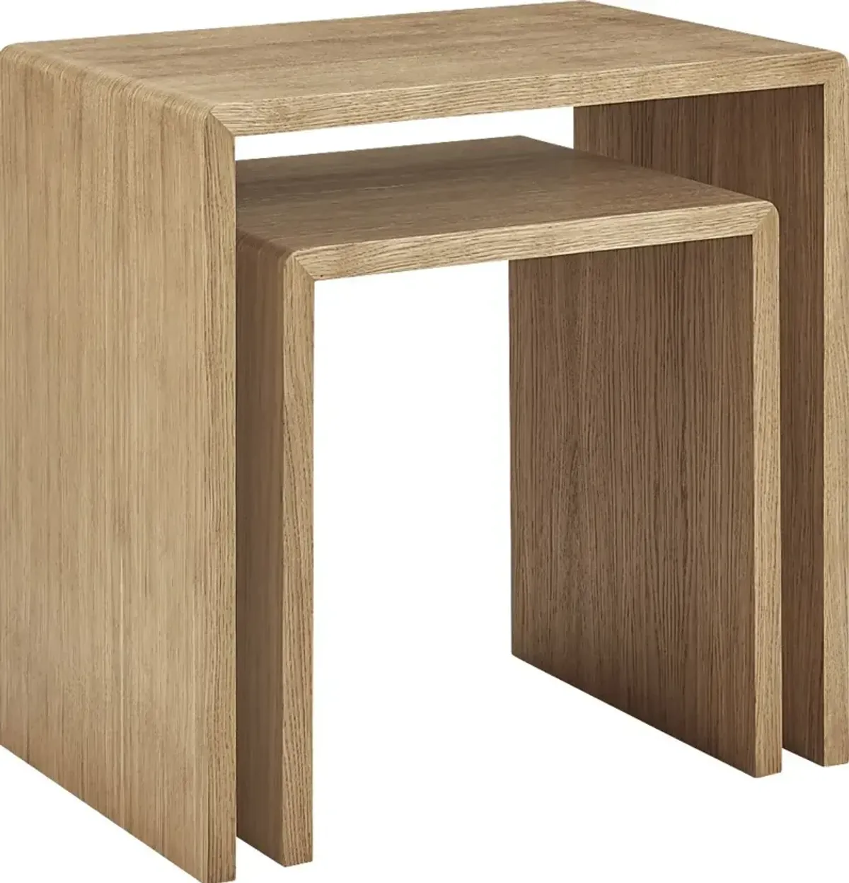 Hatchbar Oak Brown Nesting End Table, Set of 2