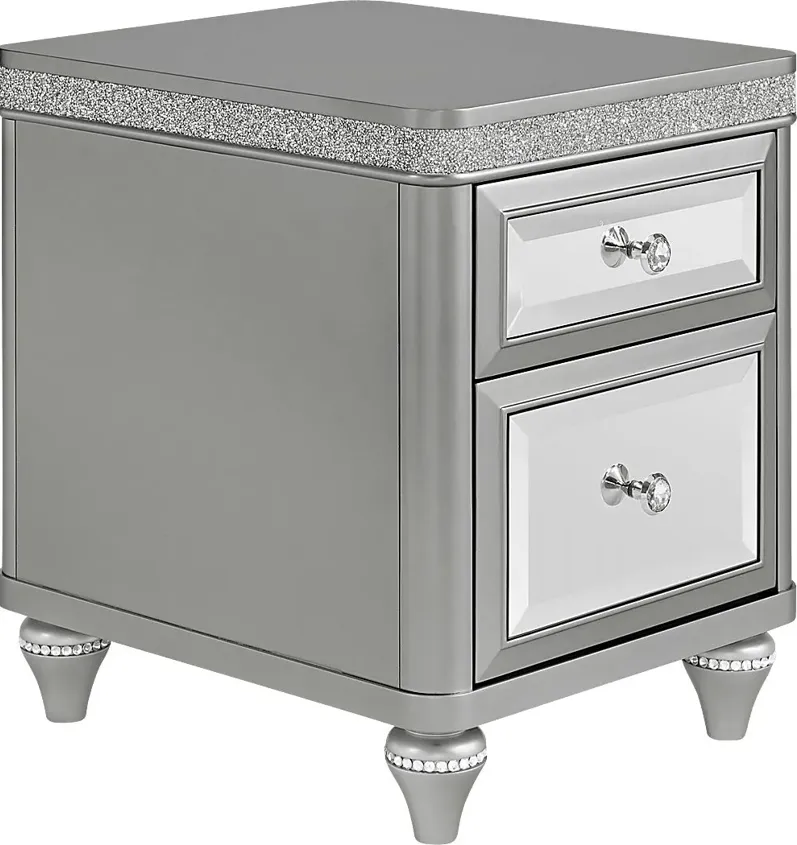 Erato Silver Chairside Table