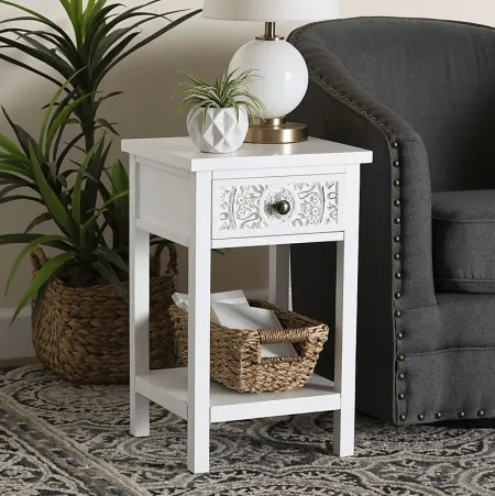 Oxenrider White End Table