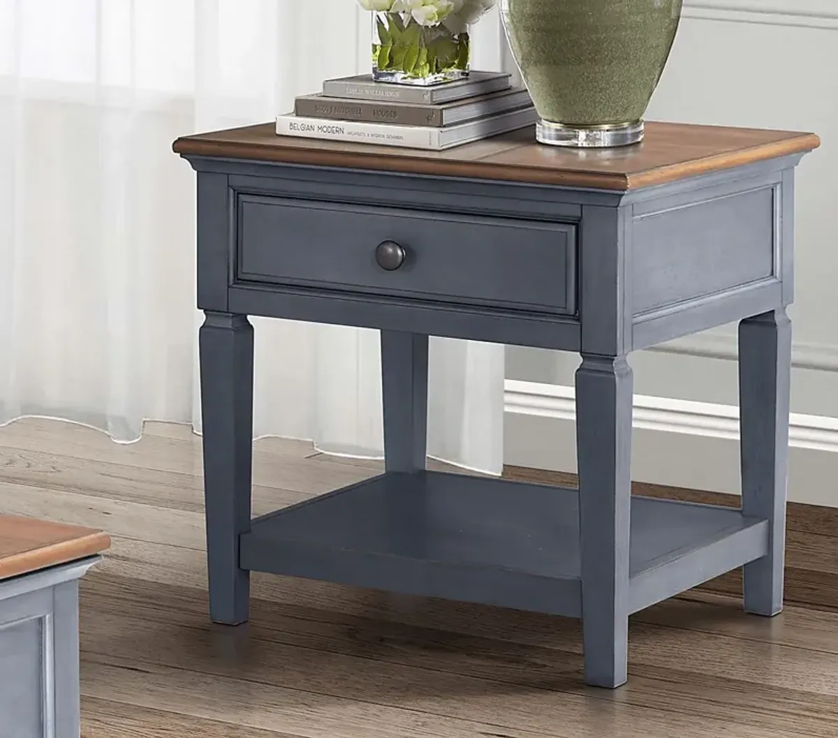 Amoyr Blue End Table