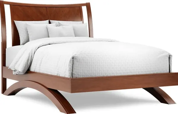 Belcourt Brown Cherry 3 Pc King Curved Sleigh Arch Bed