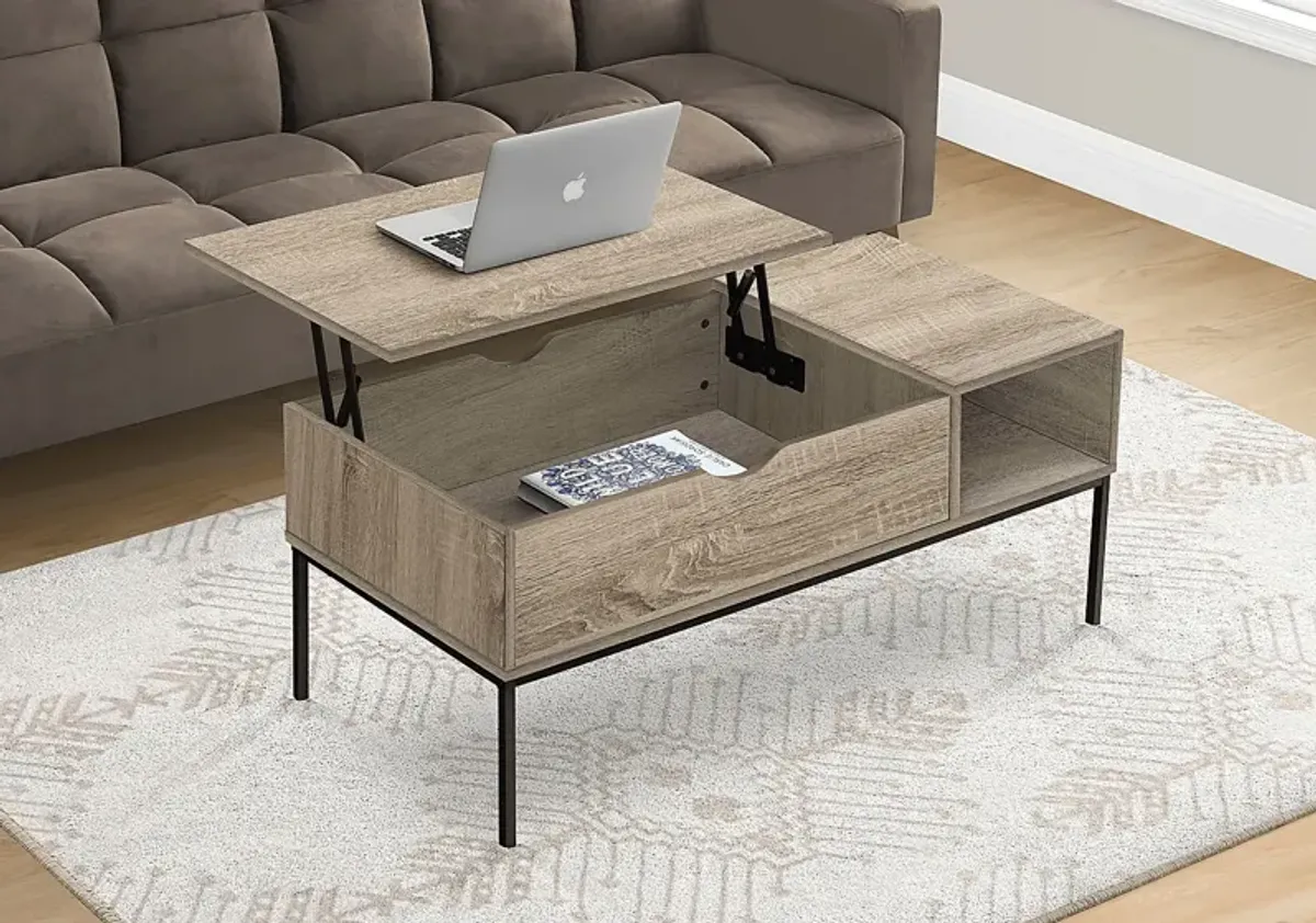 Woodglynn Taupe Lift Top Cocktail Table