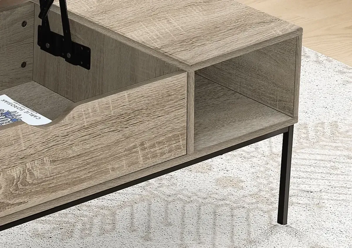 Woodglynn Taupe Lift Top Cocktail Table