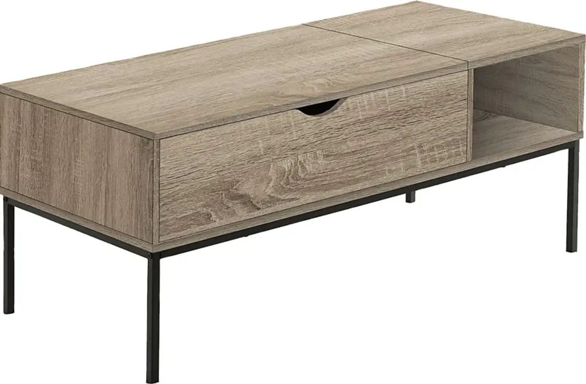 Woodglynn Taupe Lift Top Cocktail Table