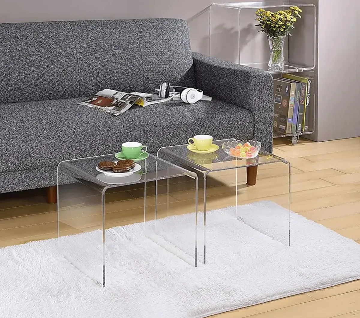 Holvan Clear Cocktail Table, Set of 2