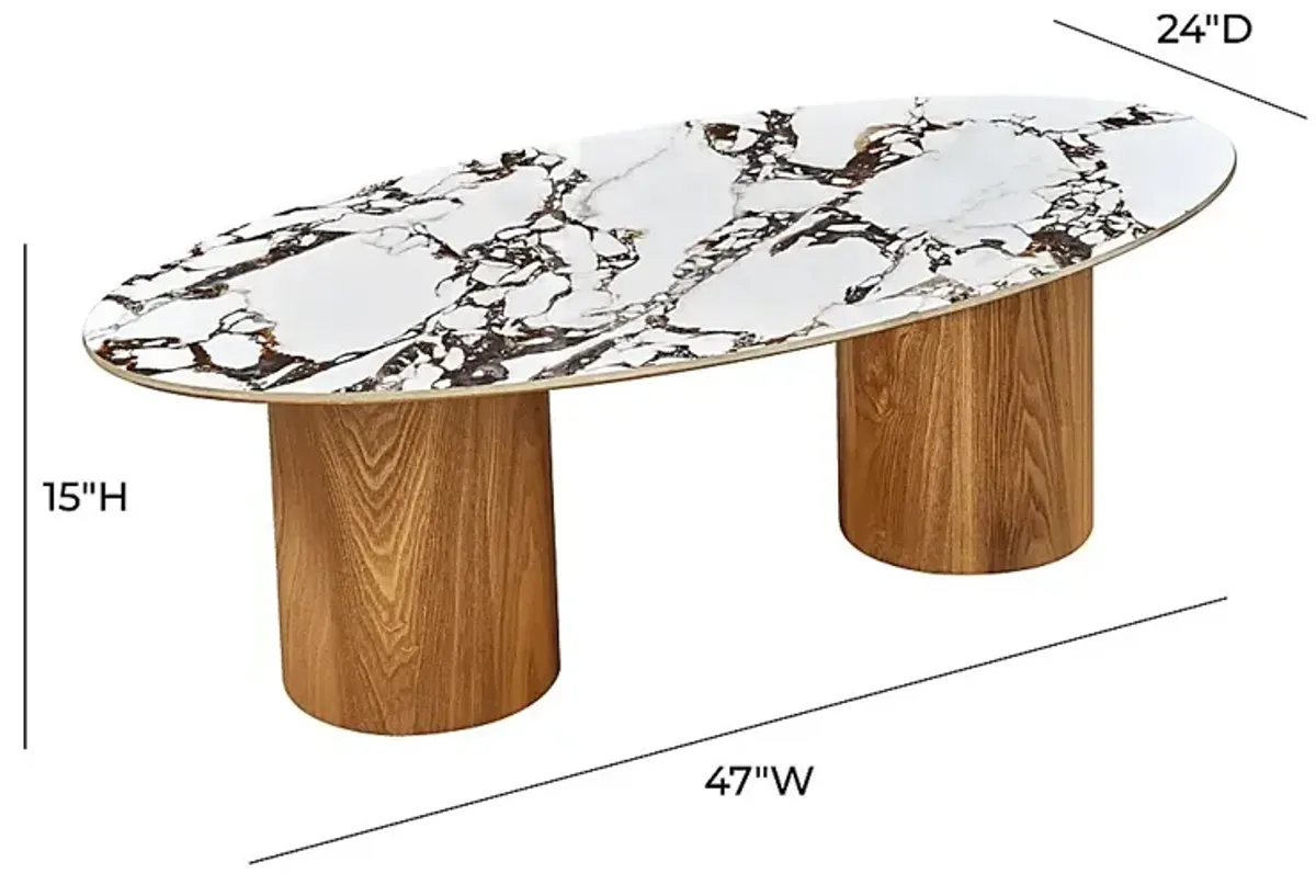 Chaytor White Marble Cocktail Table