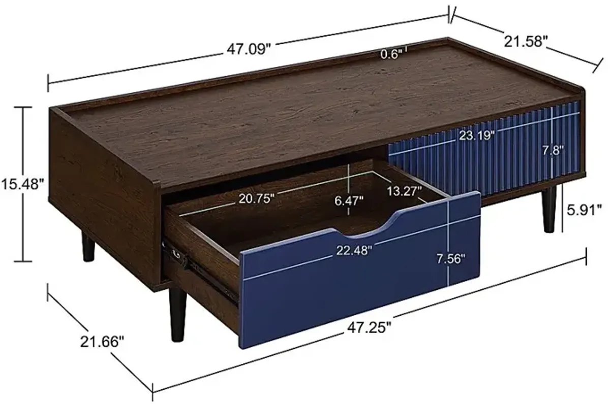 Lindall Navy Cocktail Table