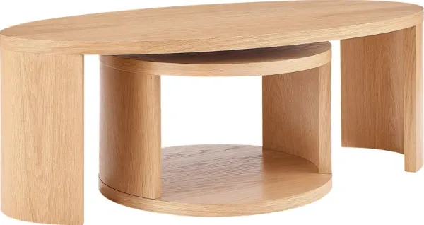 Globalwater Brown Nesting Cocktail Table, Set of 2