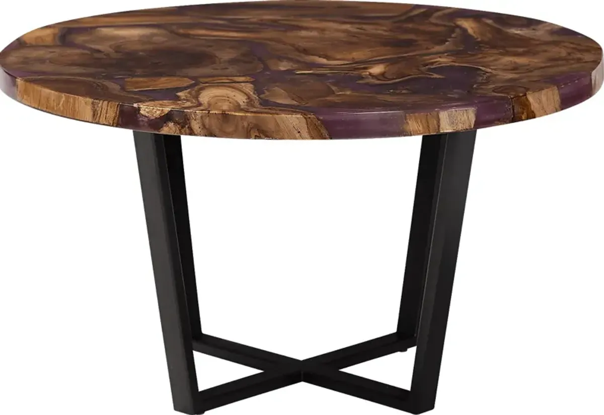 Webfruit Brown Round Cocktail Table