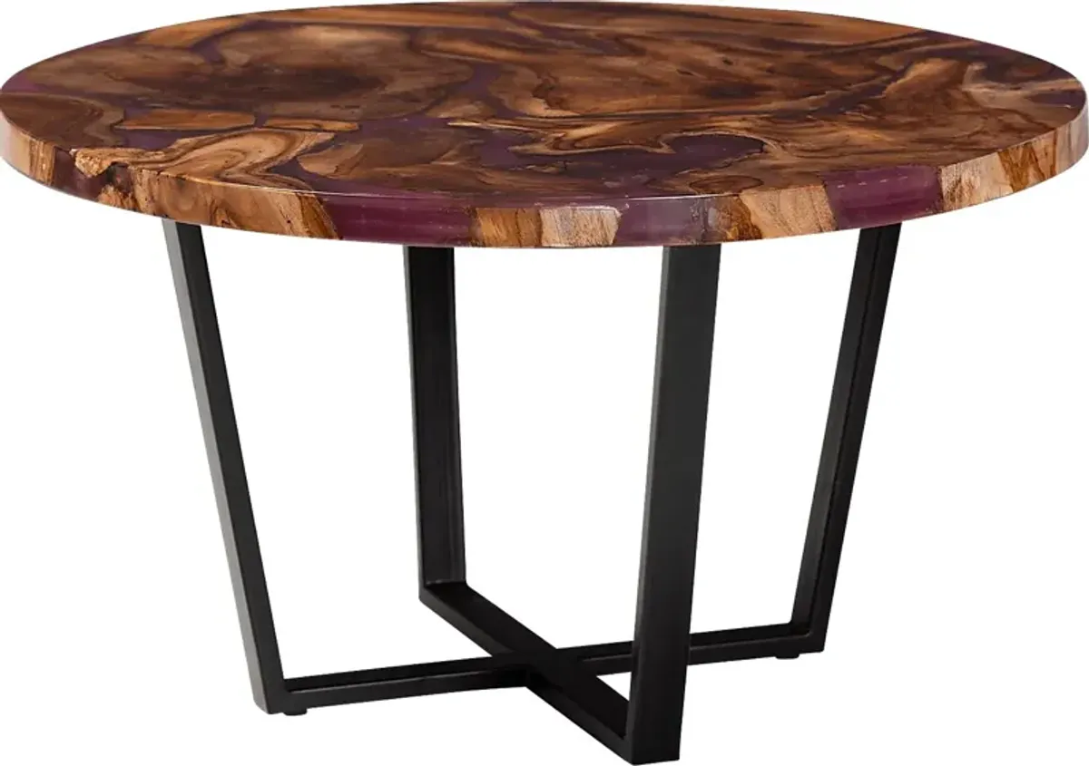 Webfruit Brown Round Cocktail Table