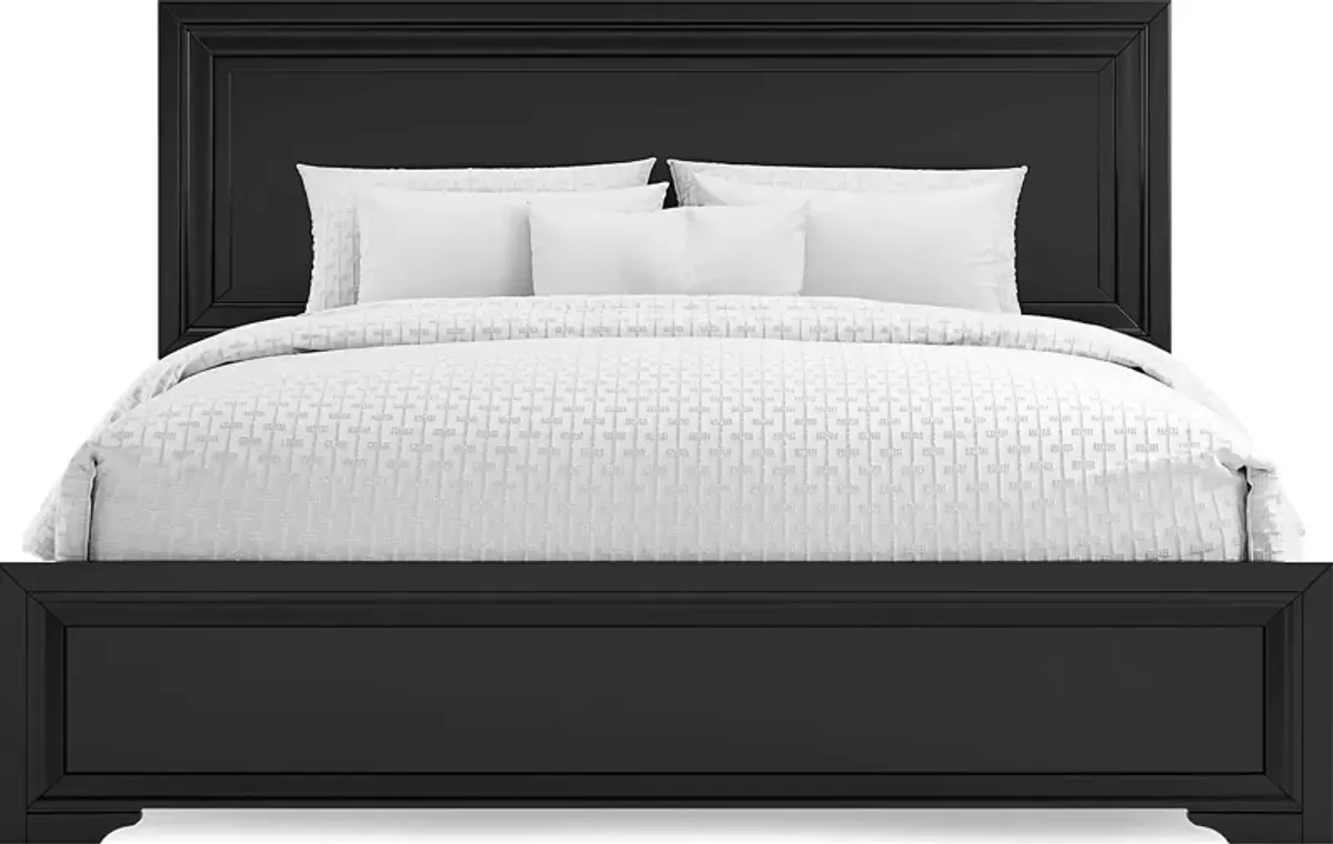 Belcourt Black 7 Pc King Panel Bedroom