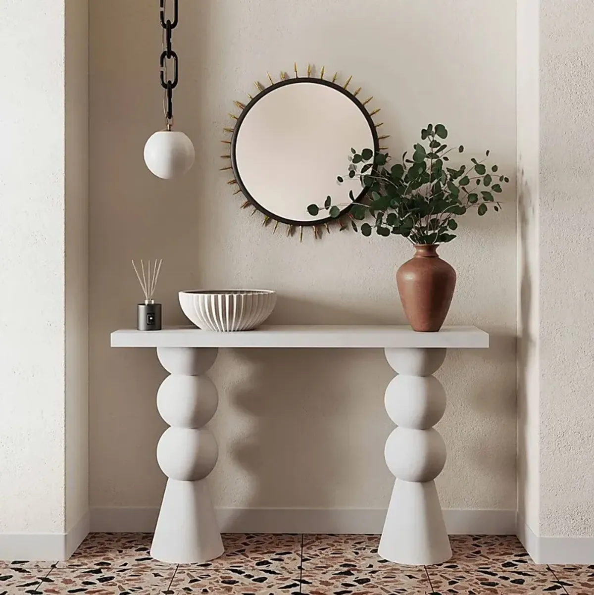 Bolleana White Sofa Table