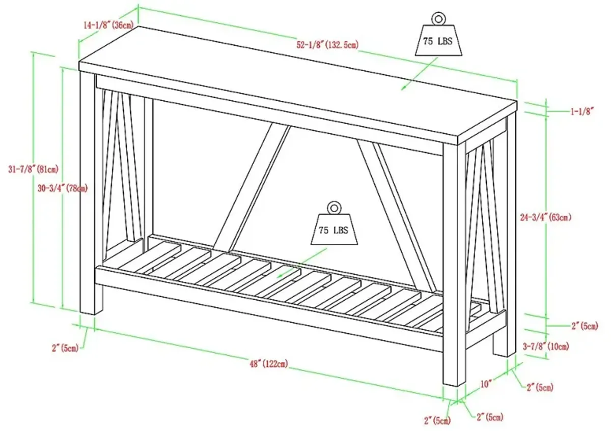 Whittenham Oak Sofa Table