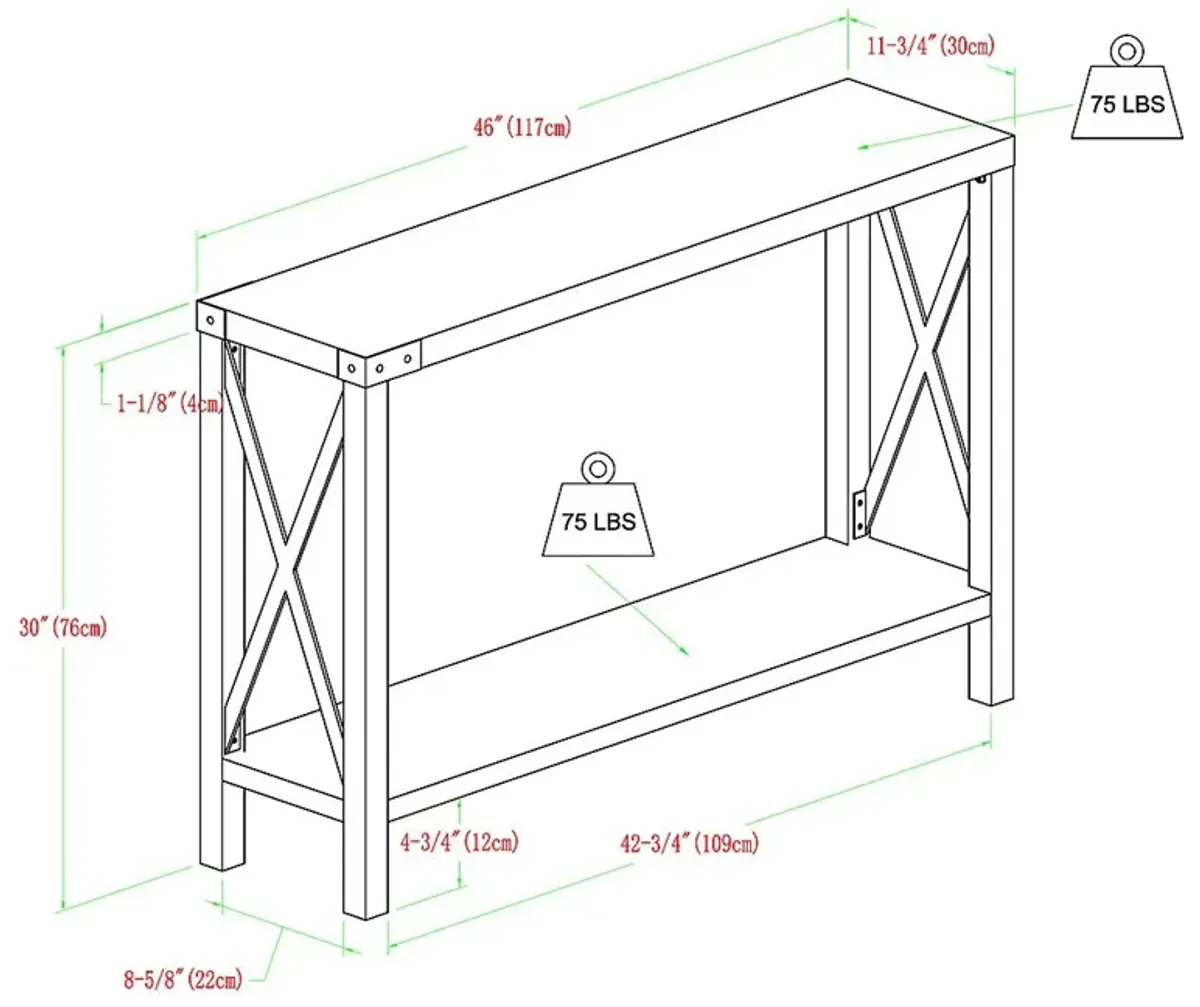 Northwinds White Oak Sofa Table