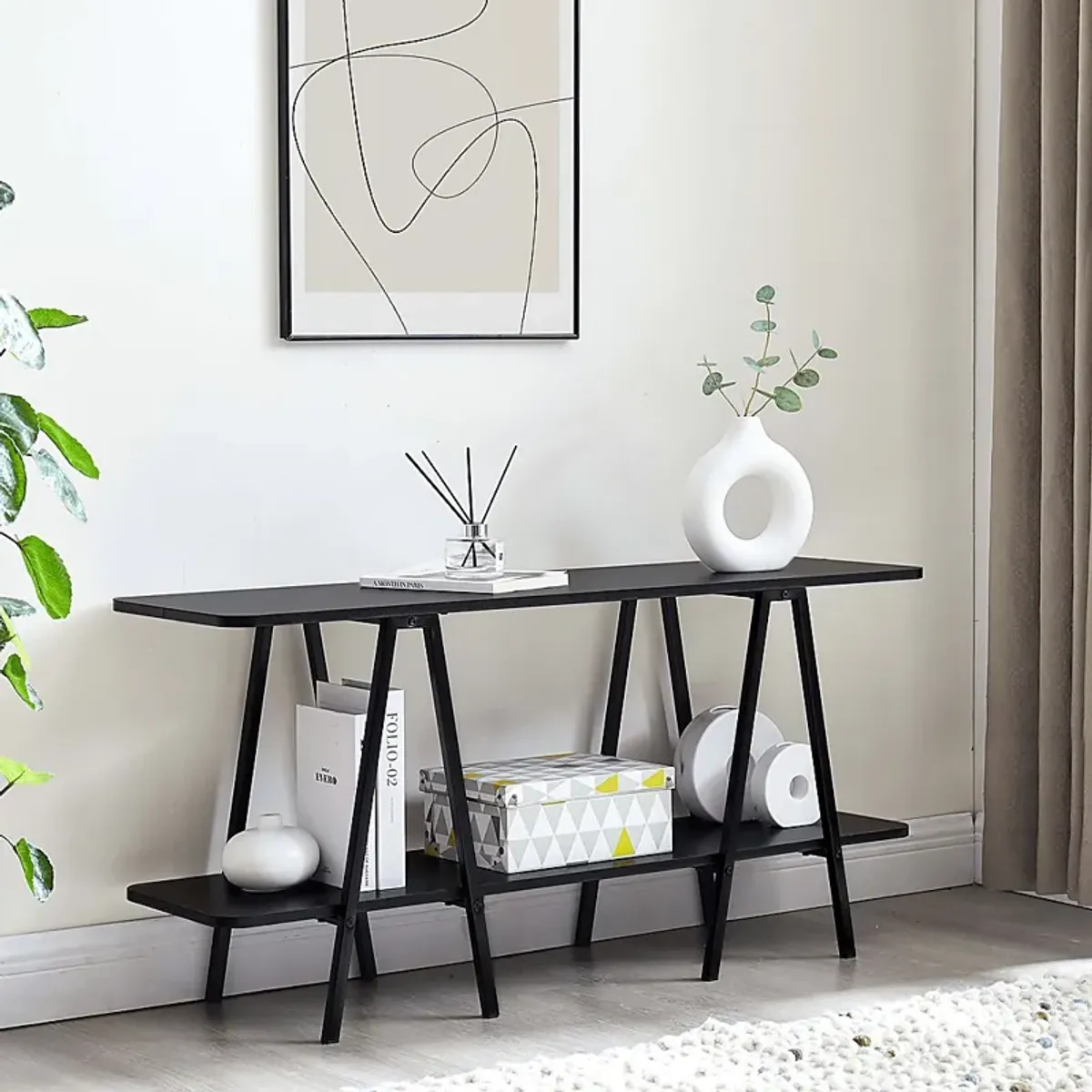 Jessee I Black Sofa Table