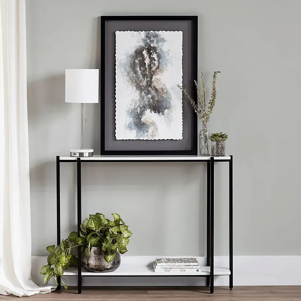 Veilleux White Console Table