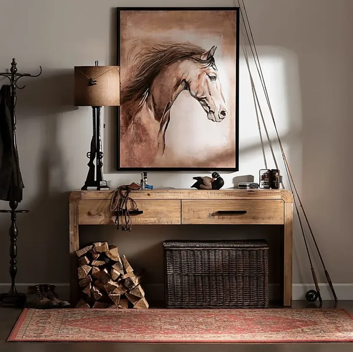Broadfording Brown Console Table