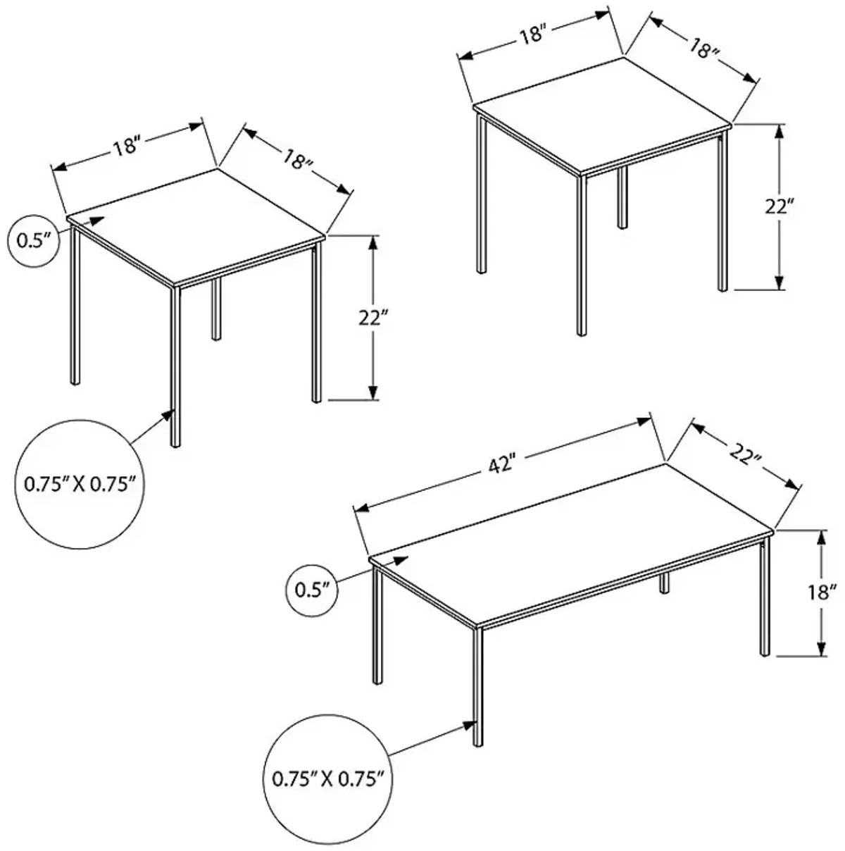 Singletary White Occasional Table Set