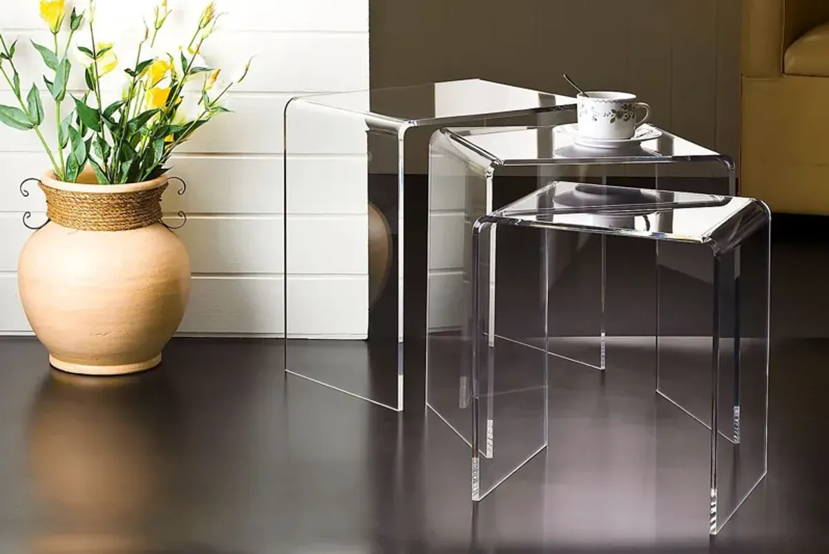 Padrish Clear Nesting Tables, Set of 3