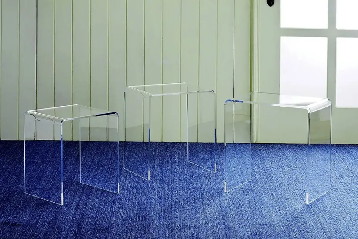 Padrish Clear Nesting Tables, Set of 3