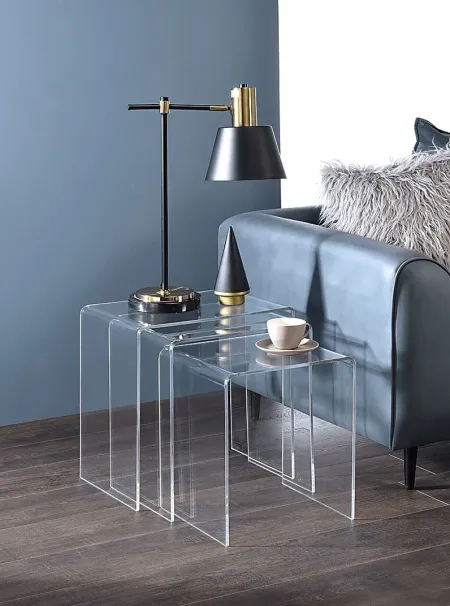 Padrish Clear Nesting Tables, Set of 3