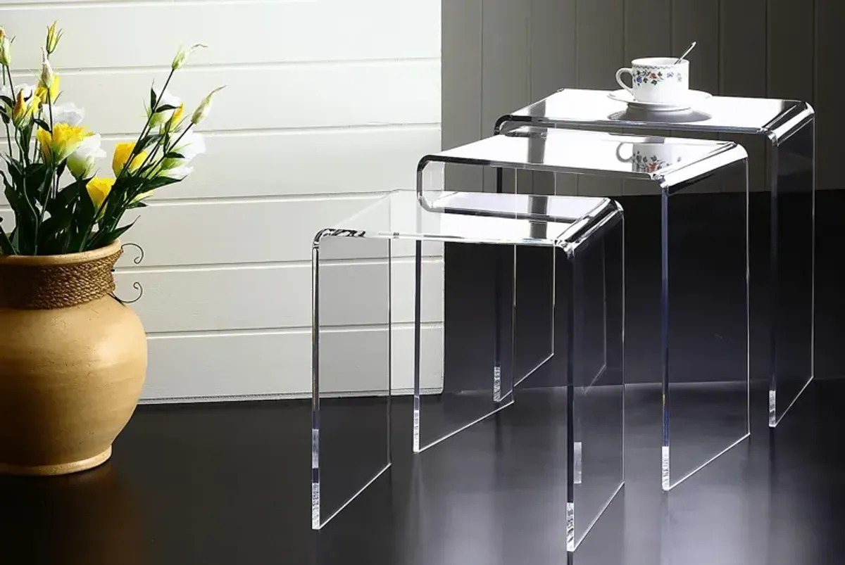 Padrish Clear Nesting Tables, Set of 3