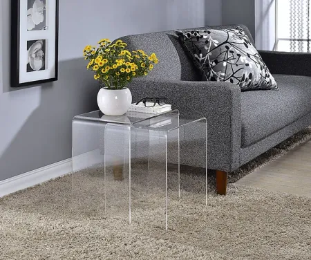 Padyer Clear Nesting Tables, Set of 2