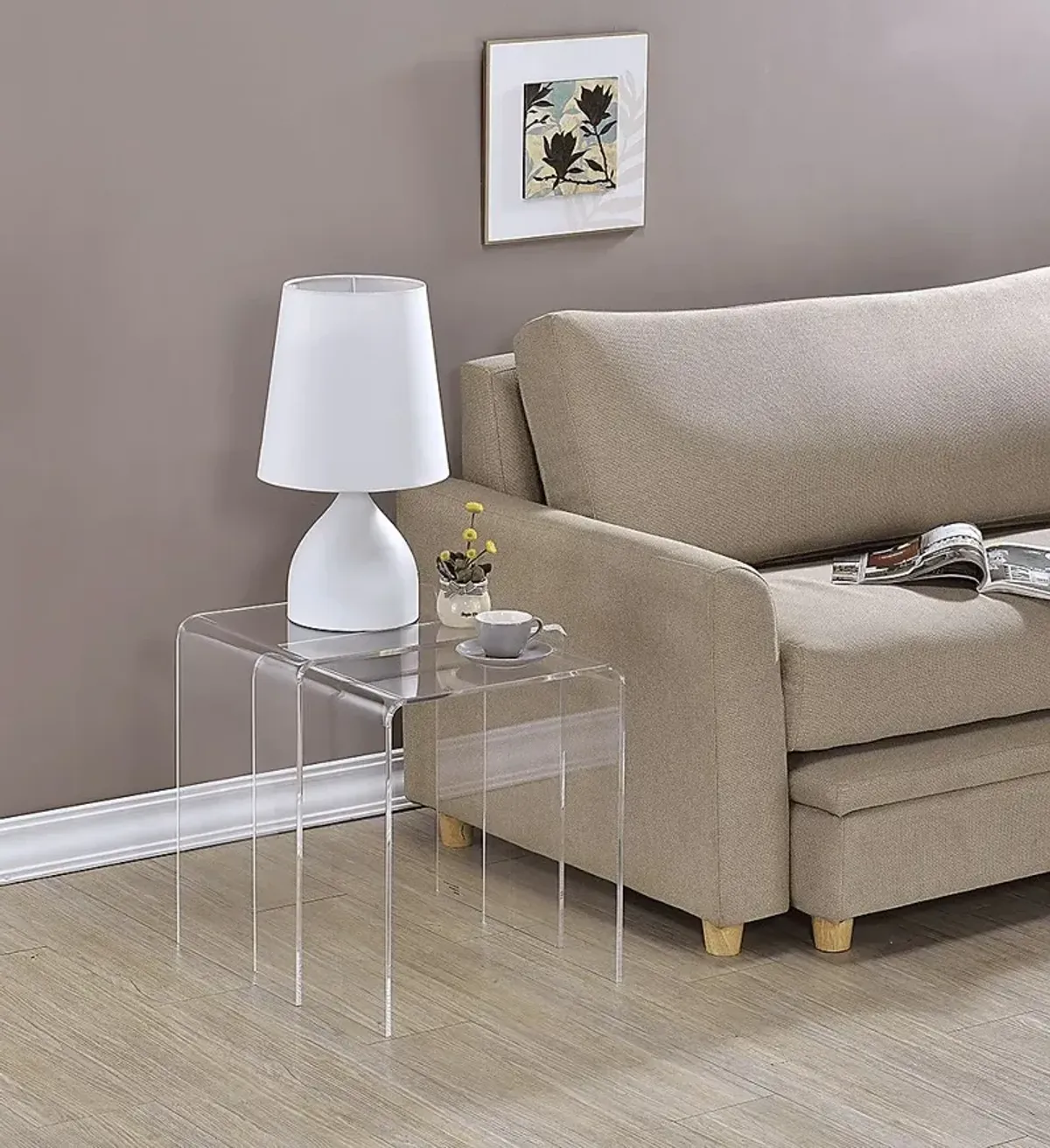 Padyer Clear Nesting Tables, Set of 2