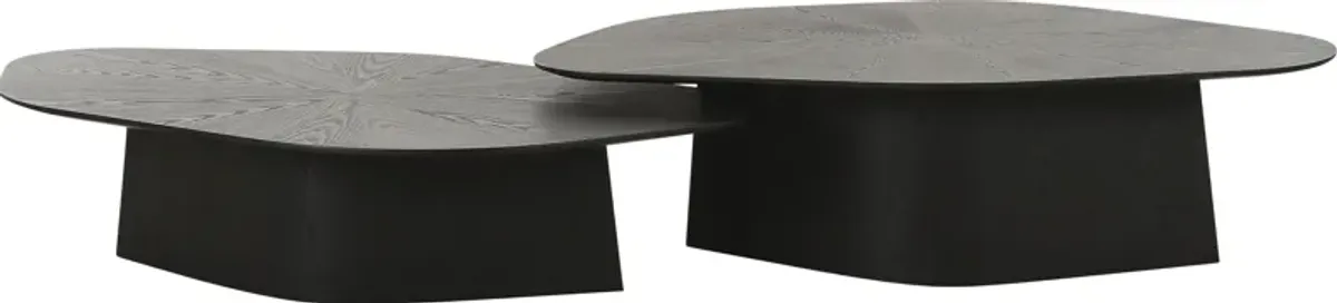 Gangiy III Black Nesting Cocktail Table, Set of 2