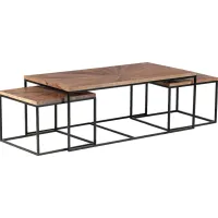 Pointon Brown Nesting Cocktail Table, Set of 3