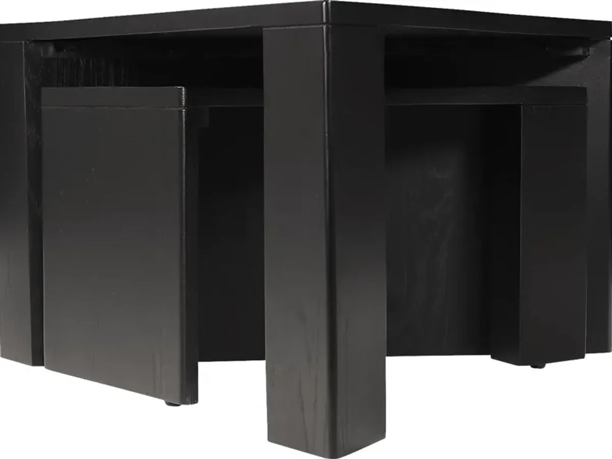 Belita Black Nesting Coffee Table Set