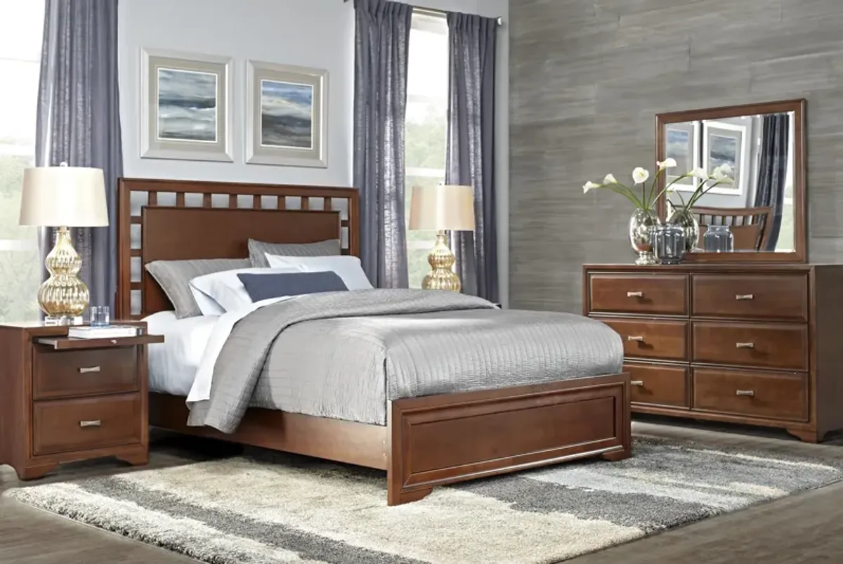 Belcourt Brown Cherry 7 Pc King Lattice Bedroom
