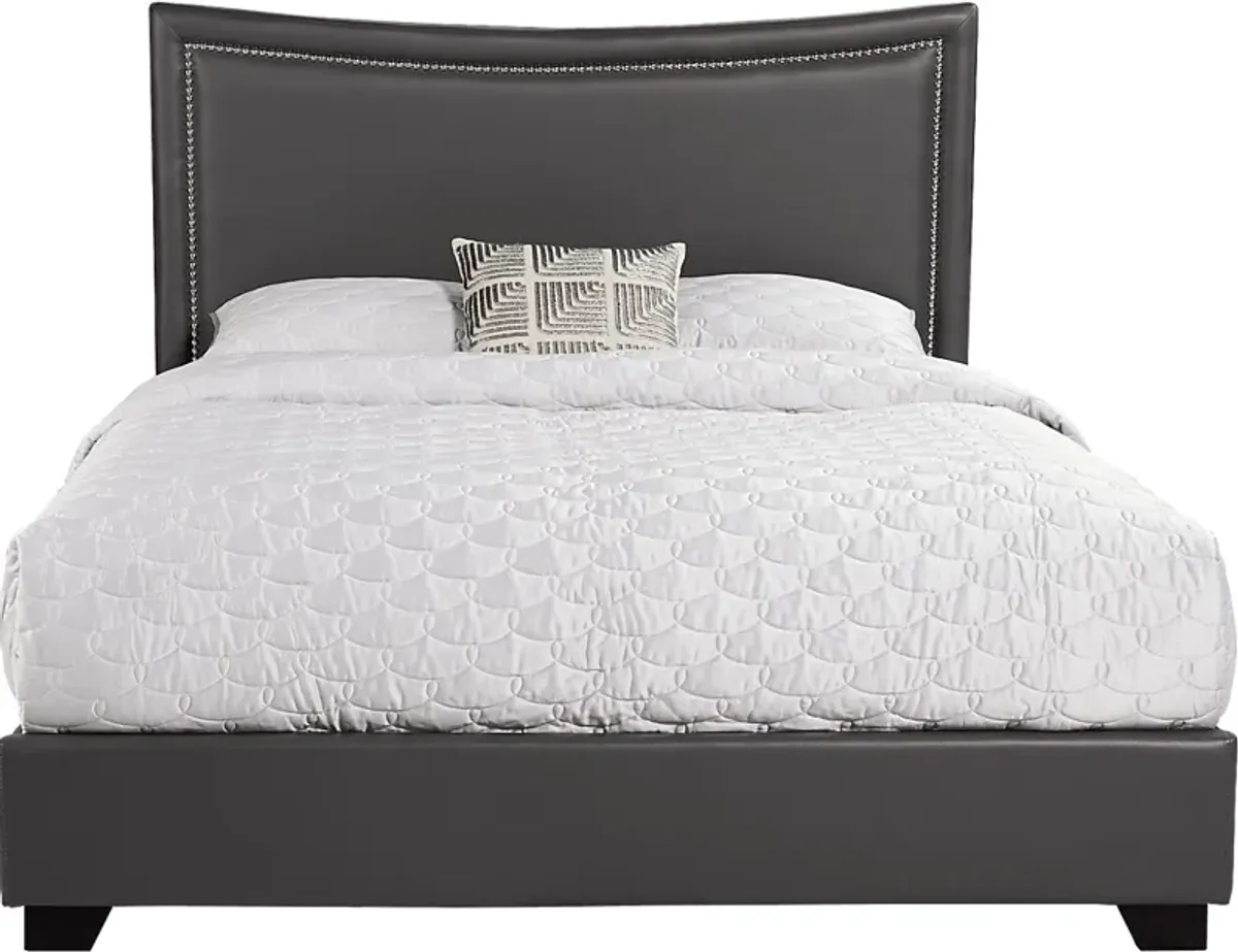 Belcourt Black 5 Pc Bedroom With Genoa Gray King Upholstered Bed