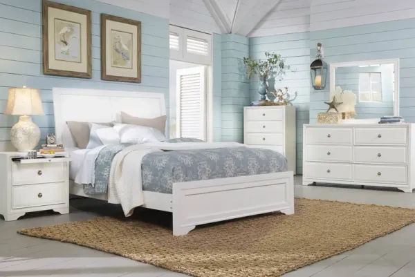 Belcourt White 7 Pc King Sleigh Bedroom