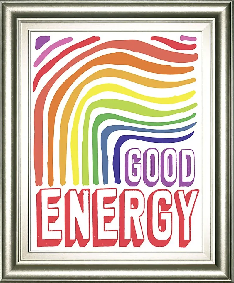 Kids Bright Good Energy Multi Framed Wall Art