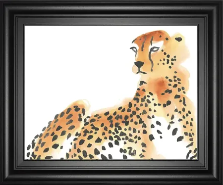 Kids Majestic Cheetah White Framed Wall Art