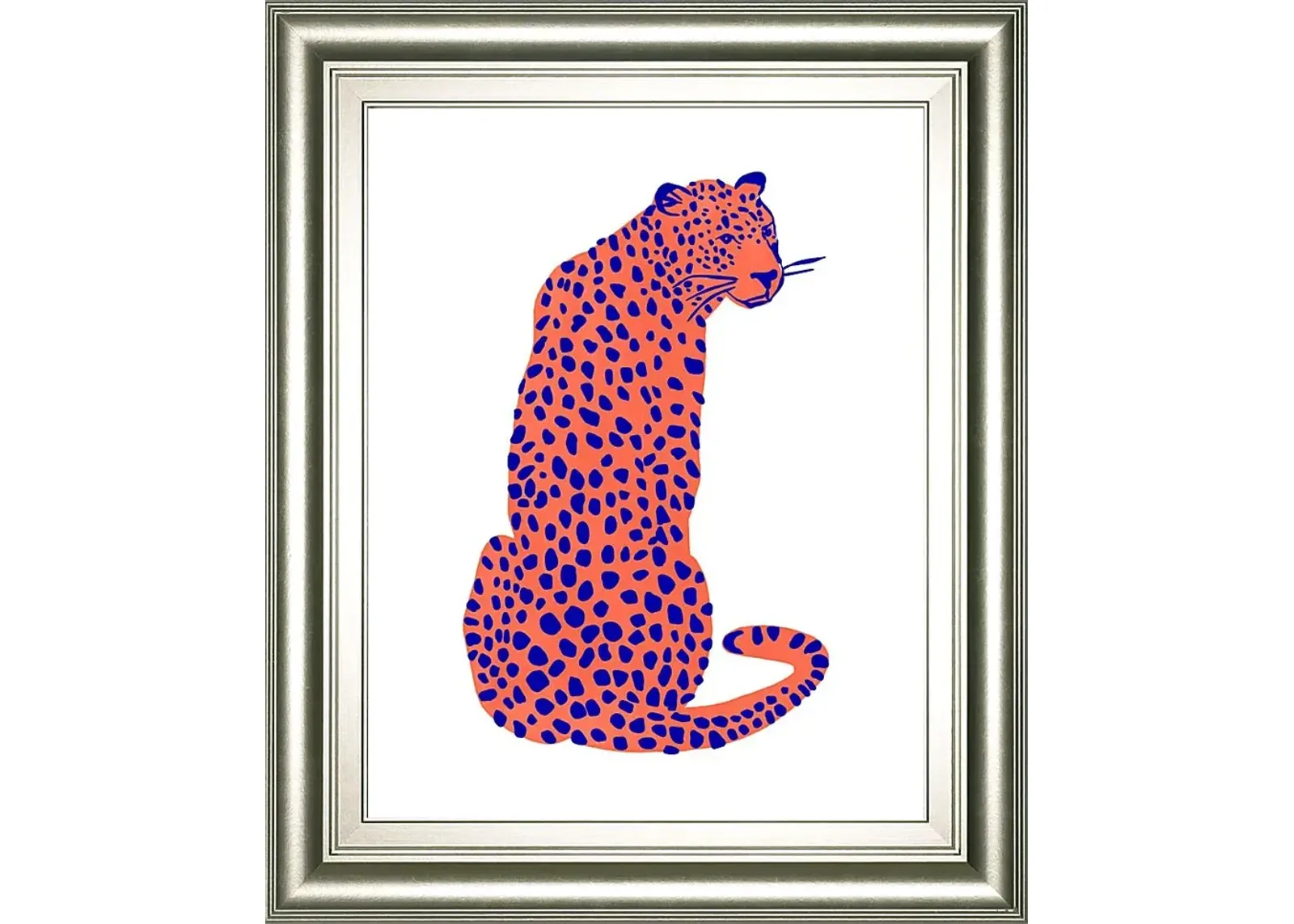 Kids Bright Leopard Orange Framed Wall Art