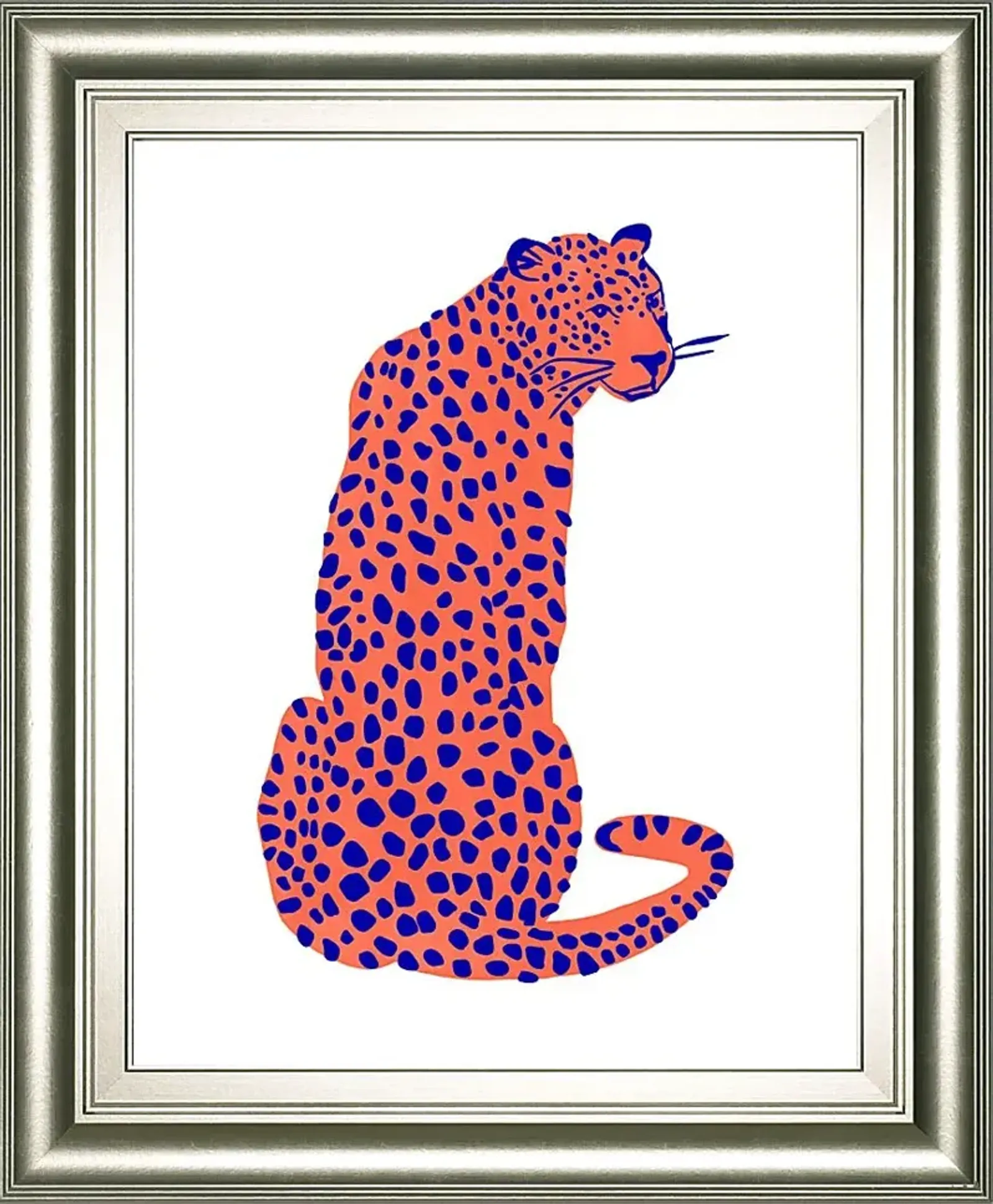 Kids Bright Leopard Orange Framed Wall Art