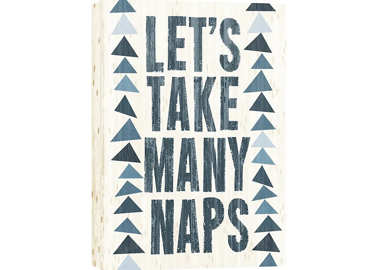 Kids Let's Take Naps Blue Canvas Wall Art