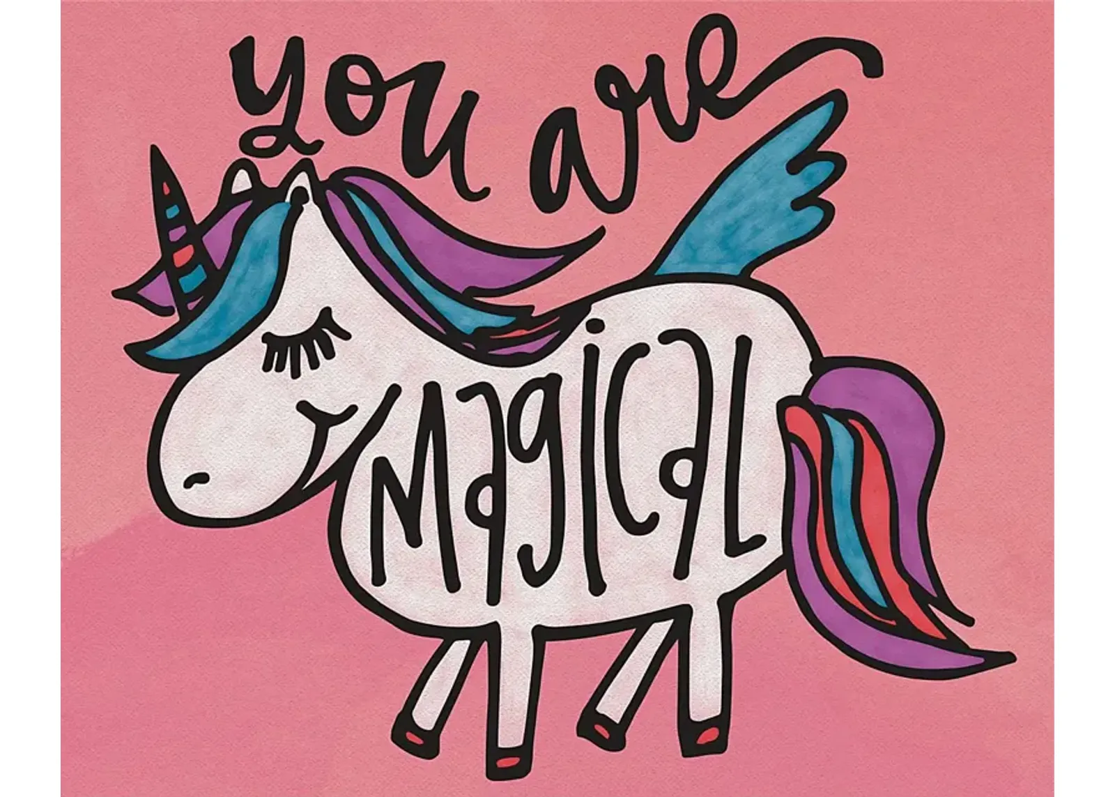 Kids You Are Magical Pink Canvas Wall Art