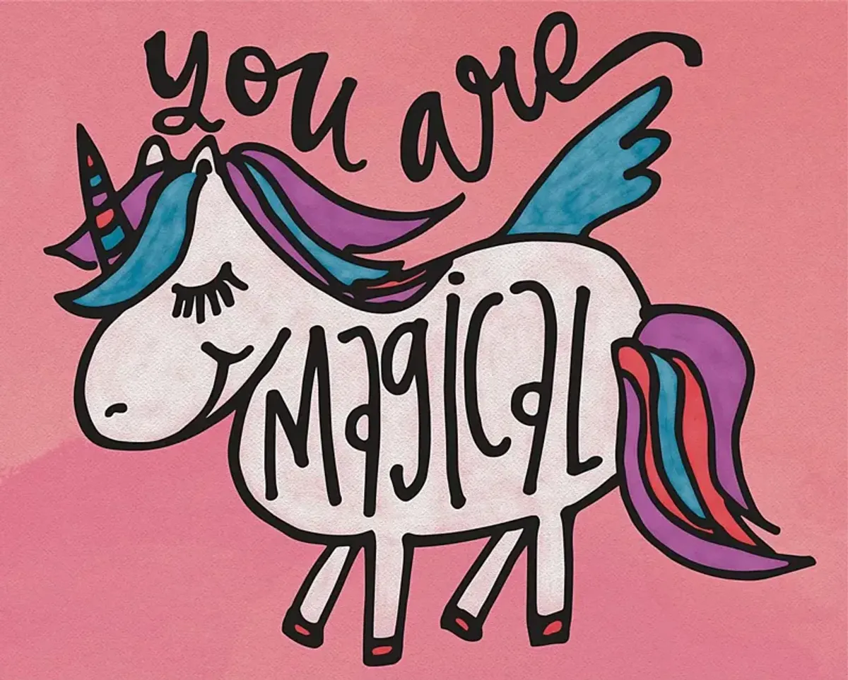 Kids You Are Magical Pink Canvas Wall Art